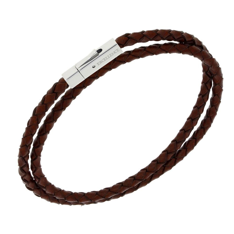 Bracelet en cuir marron foncé