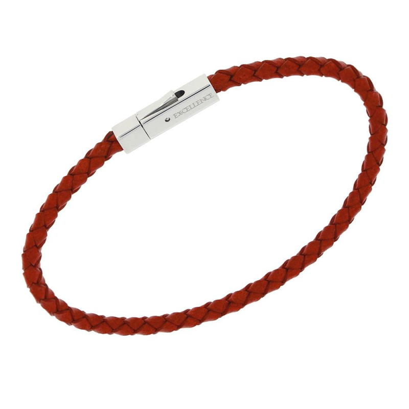 Bracelet Excellence Cuir Tressé & Acier 316L