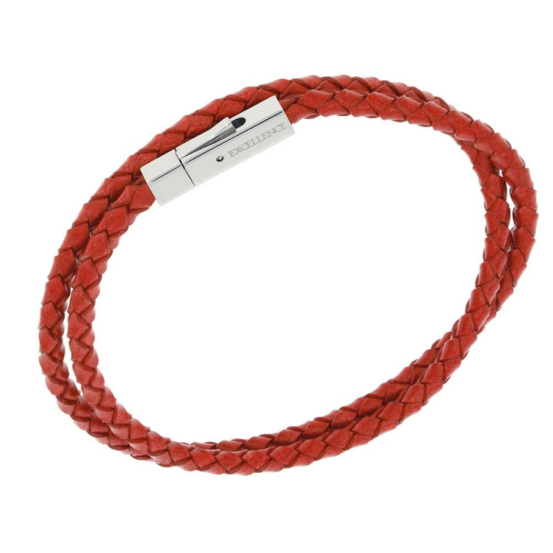 Bracelet Excellence Cuir Tressé & Acier 316L