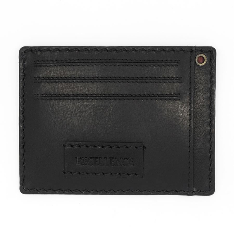 Porte Carte Excellence Cuir veritable Italie Noir