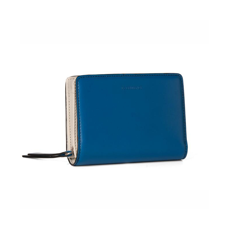 Portefeuilles Excellence en Cuir de veau Italien bleu