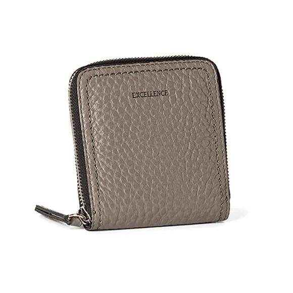 portefeuille Excellence en Cuir de vachette grainé Italien gris