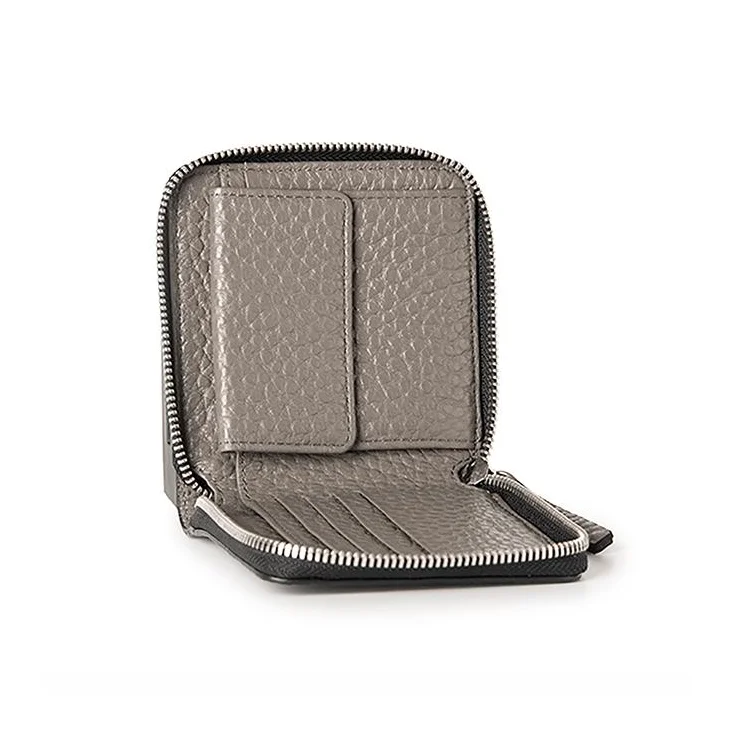 portefeuille Excellence en Cuir de vachette grainé Italien gris 2