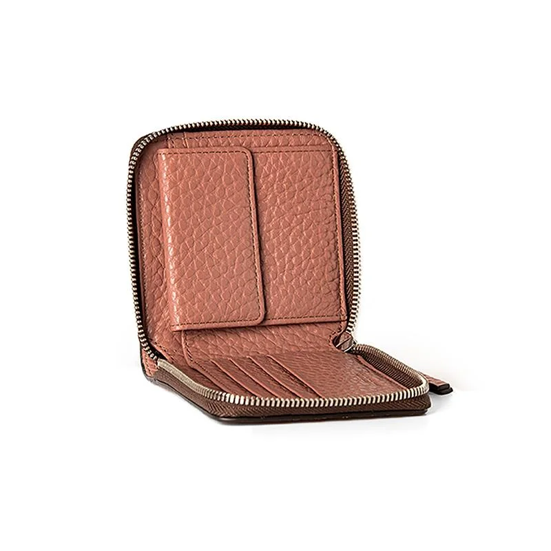 Pochette Excellence en Cuir de vachette grainé Italien rose