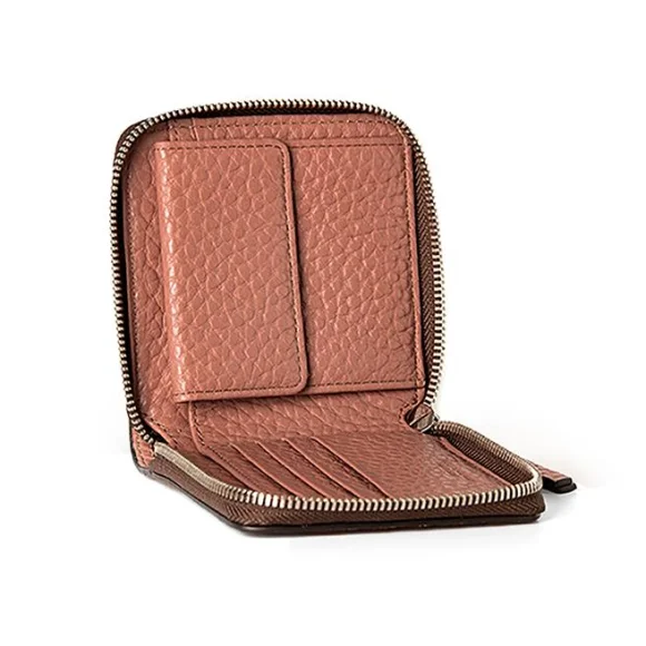 Pochette Excellence en Cuir de vachette grainé Italien rose