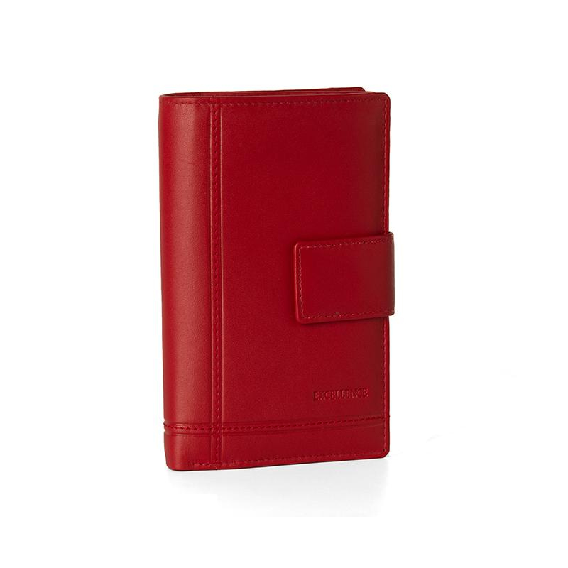 Portefeuilles Excellence en Cuir de veau Italien rouge