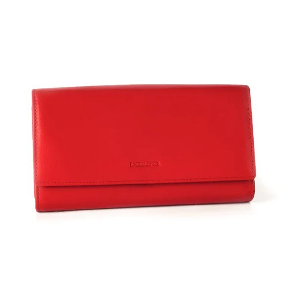 Portefeuilles Excellence en Cuir de veau Italien rouge