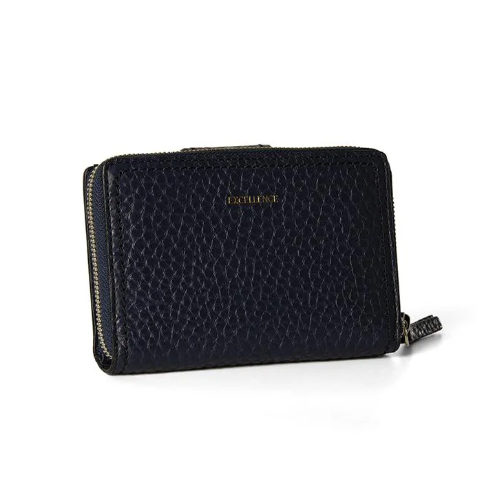 Portefeuilles Excellence en Cuir de vachette grainé Italien bleu 2