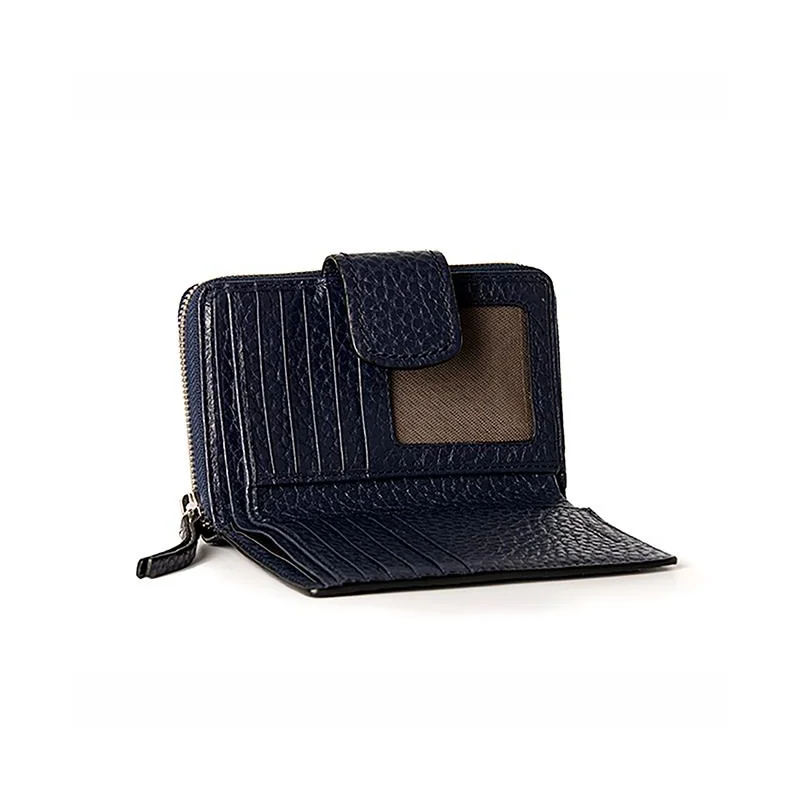 Portefeuilles Excellence en Cuir de vachette grainé Italien bleu Portefeuilles Excellence en Cuir de vachette grainé Italien bleu
