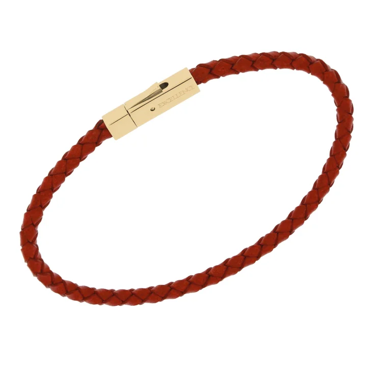 Bracelet en cuir rouge