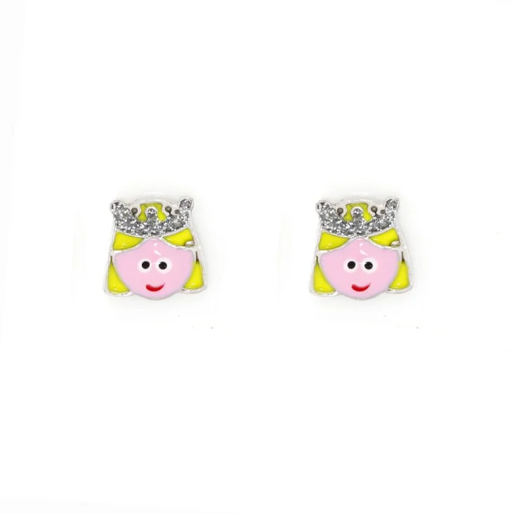 Puces d'Oreilles d'Oreilles Princesse Excellence Argent 925 Rh