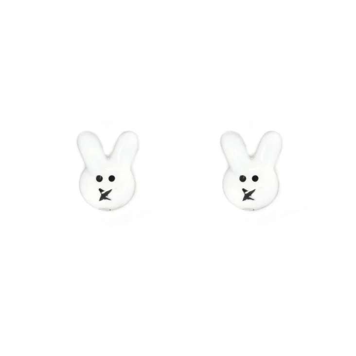 Puces d'Oreilles d'Oreilles Lapin Excellence Argent 925 Rh