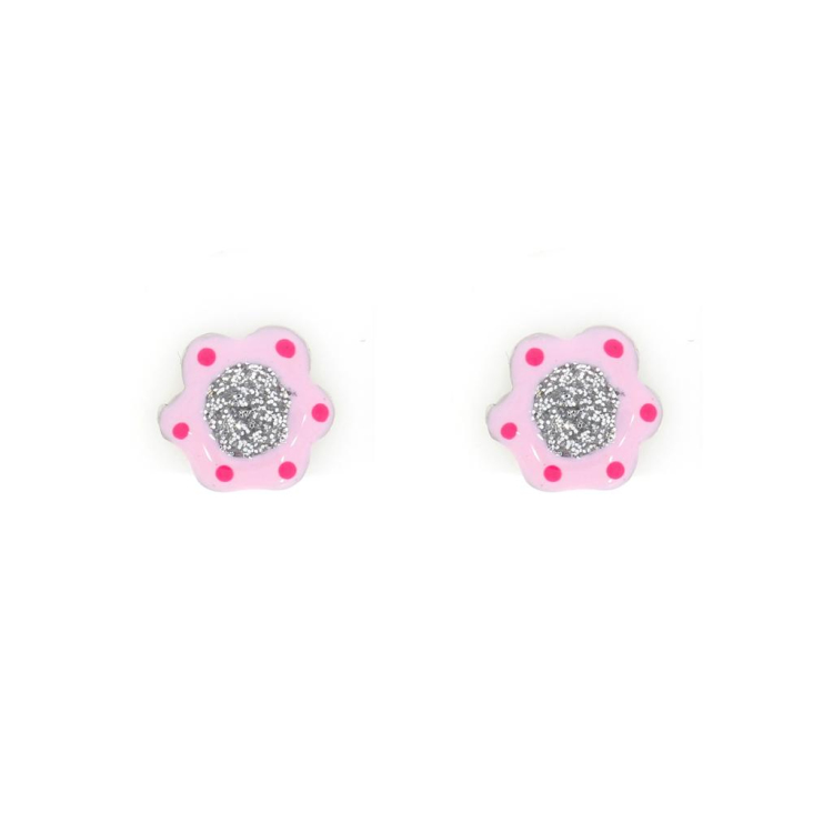 Puces d'Oreilles d'Oreilles Fleur Excellence Argent 925 Rh