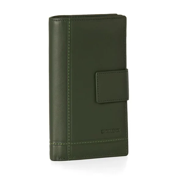 Portefeuilles Excellence en Cuir de veau Italien vert olive