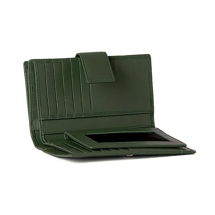 Portefeuilles Excellence en Cuir de veau Italien vert olive 2