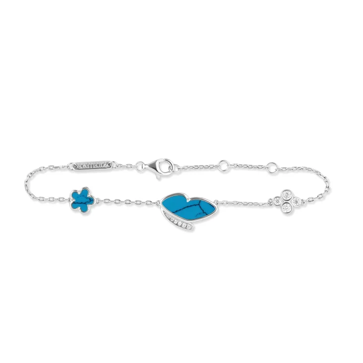 Gourmette Papillon Excellence Argent 925 Rh & TRQ