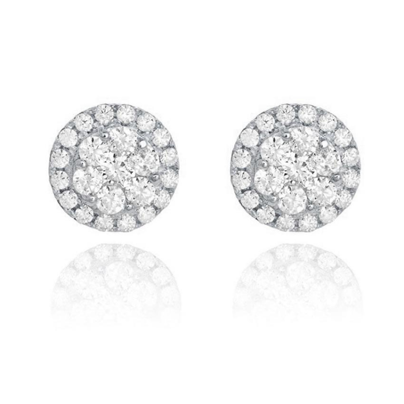 Puces d'Oreilles d'oreilles Excellence Argent 925 Rh