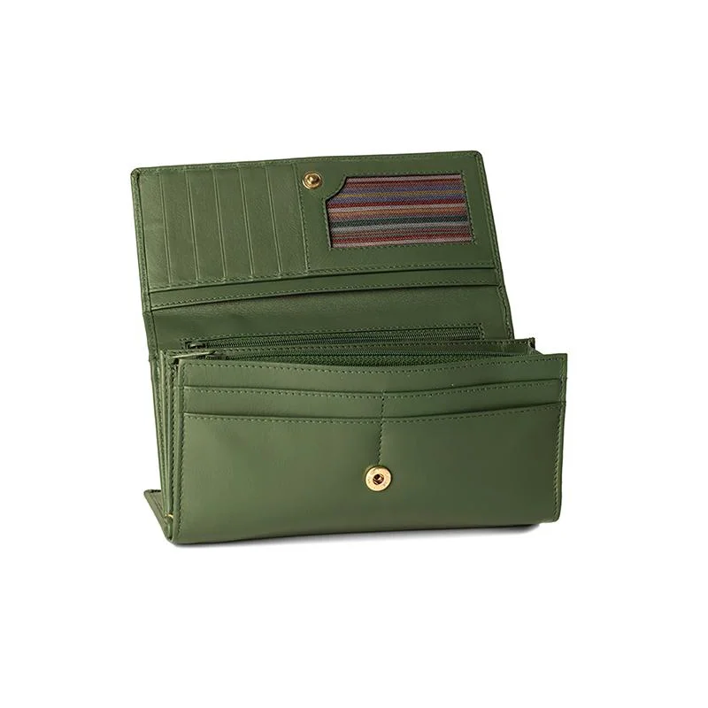 Portefeuilles Excellence en Cuir de veau Italien vert olive Portefeuilles Excellence en Cuir de veau Italien vert olive