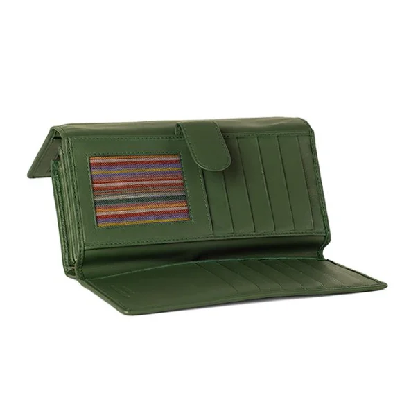 Portefeuilles Excellence en Cuir de veau Italien vert olive
