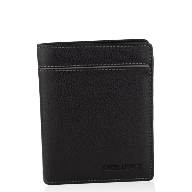 Porte Feuille RFID Excellence Cuir veritable Italie Noir