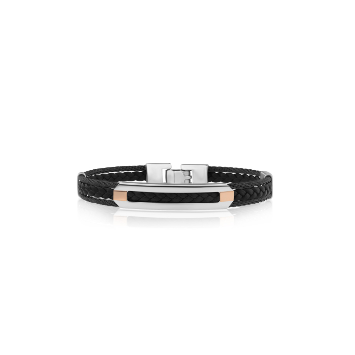 Bracelet rigide Excellence Acier 316L & Or 750/1000 - Medium 2