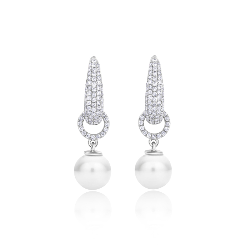 Boucles Excellence Or gris 750/1000 & Diamants