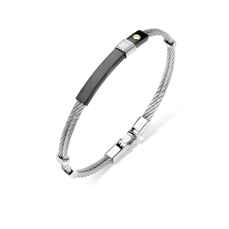 Bracelet Excellence Acier 316L & Clous Or 18K