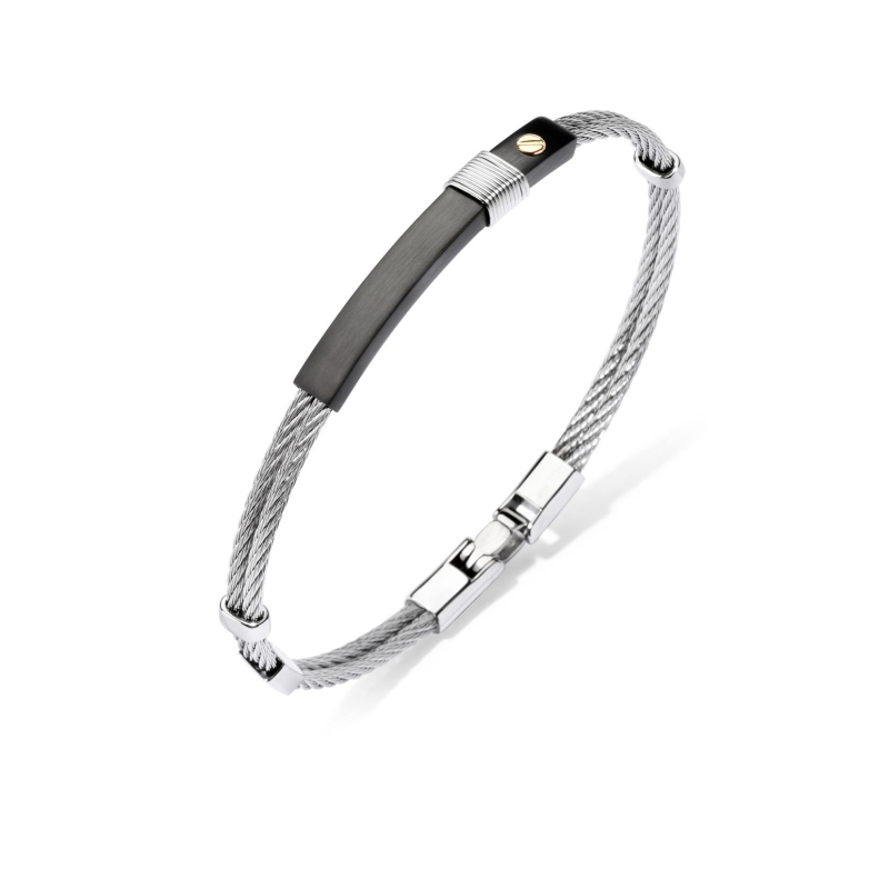 Bracelet Excellence Acier 316L & Clous Or 18K