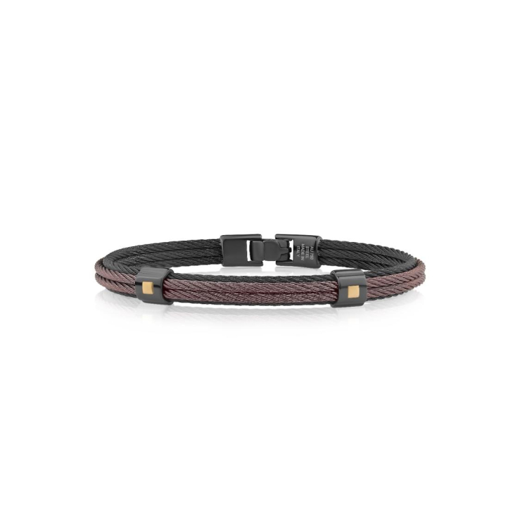 Bracelet rigide Excellence Acier 316L & Or 750/1000 - Medium 2