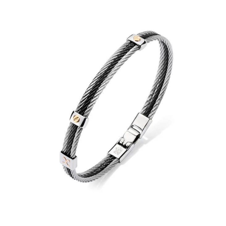 Bracelet Excellence Acier 316L & Clous Or 18K