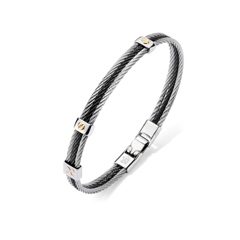 Bracelet Excellence Acier 316L & Clous Or 18K