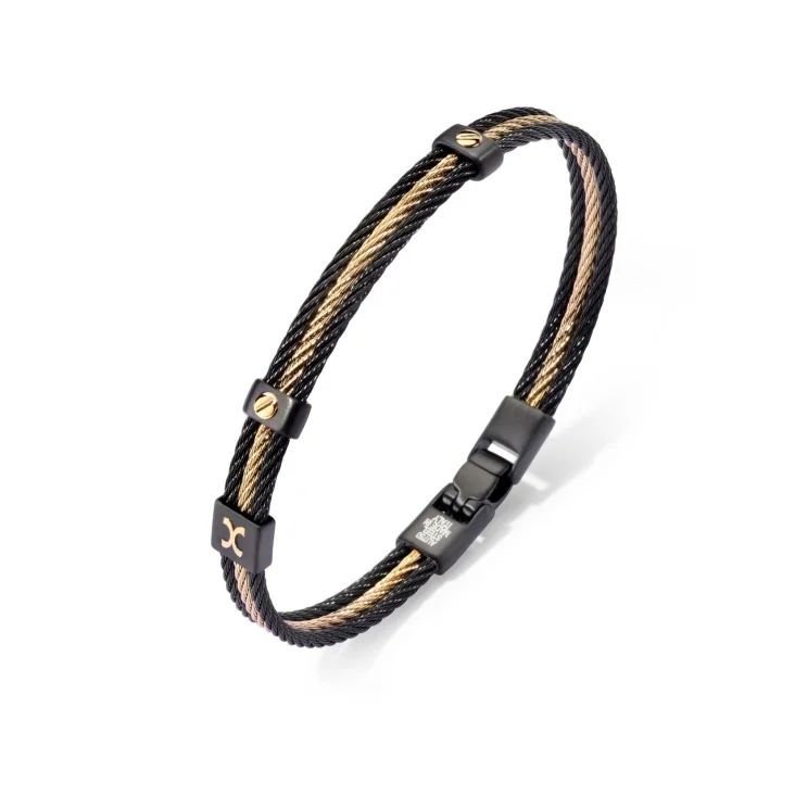 Bracelet Excellence Acier 316L & Clous Or 18K