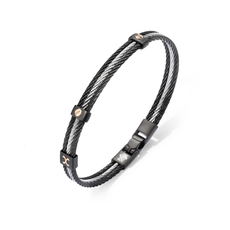 Bracelet Excellence Acier 316L & Clous Or 18K