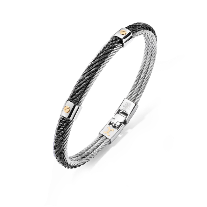 Bracelet Excellence Acier 316L & Clous Or 18K