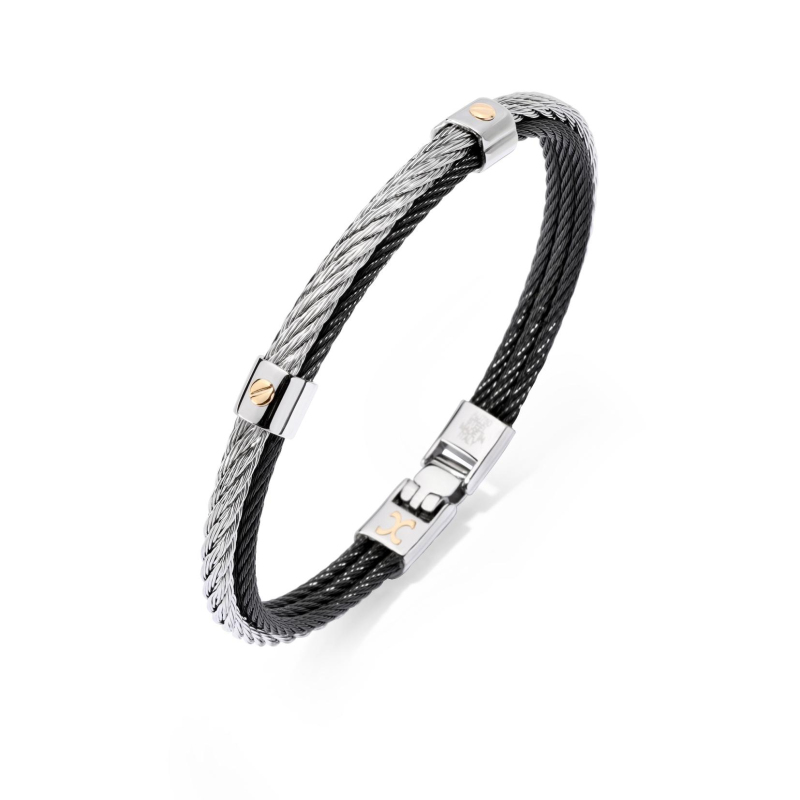 Bracelet Excellence Acier 316L & Clous Or 18K
