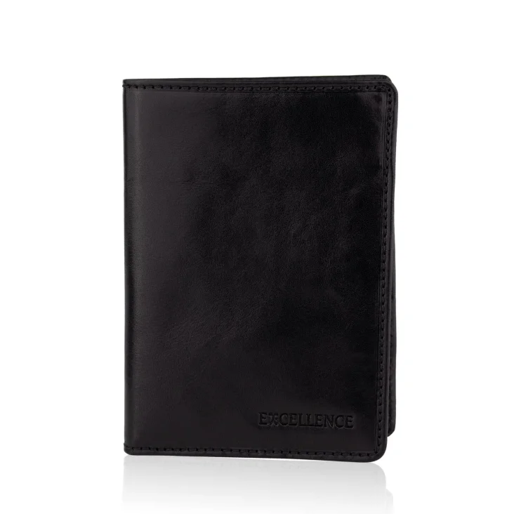 Porte Feuille RFID Excellence Cuir veritable Italie Noir