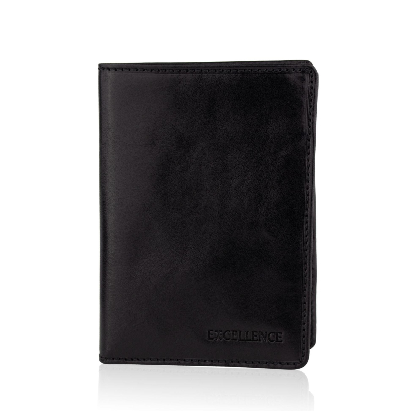 Porte Feuille RFID Excellence Cuir veritable Italie Noir