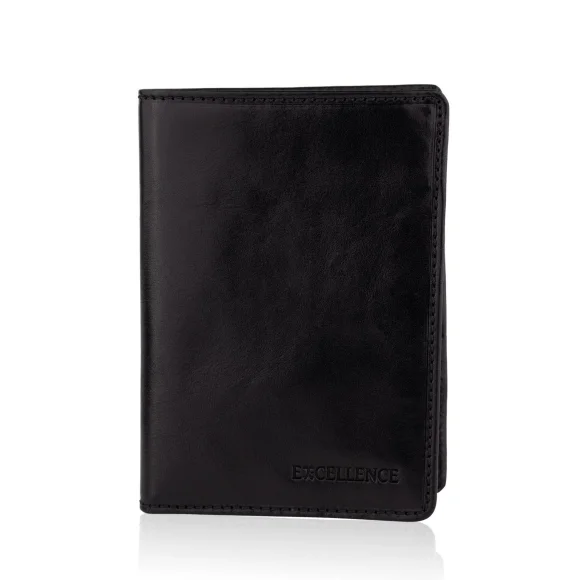 Porte Feuille RFID Excellence Cuir veritable Italie Noir