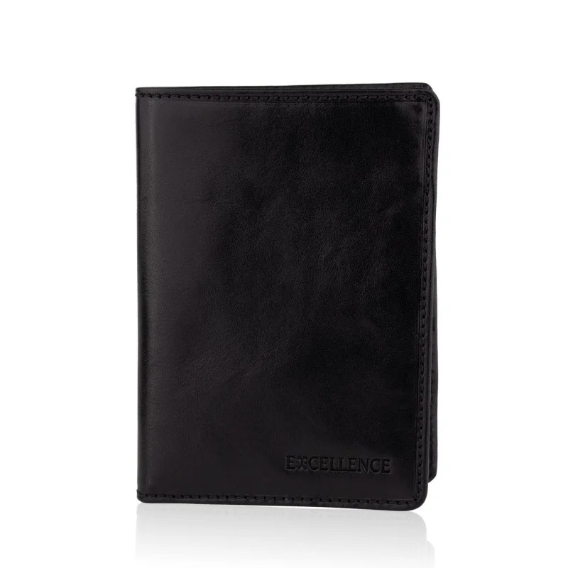 Porte Feuille RFID Excellence Cuir veritable Italie Noir
