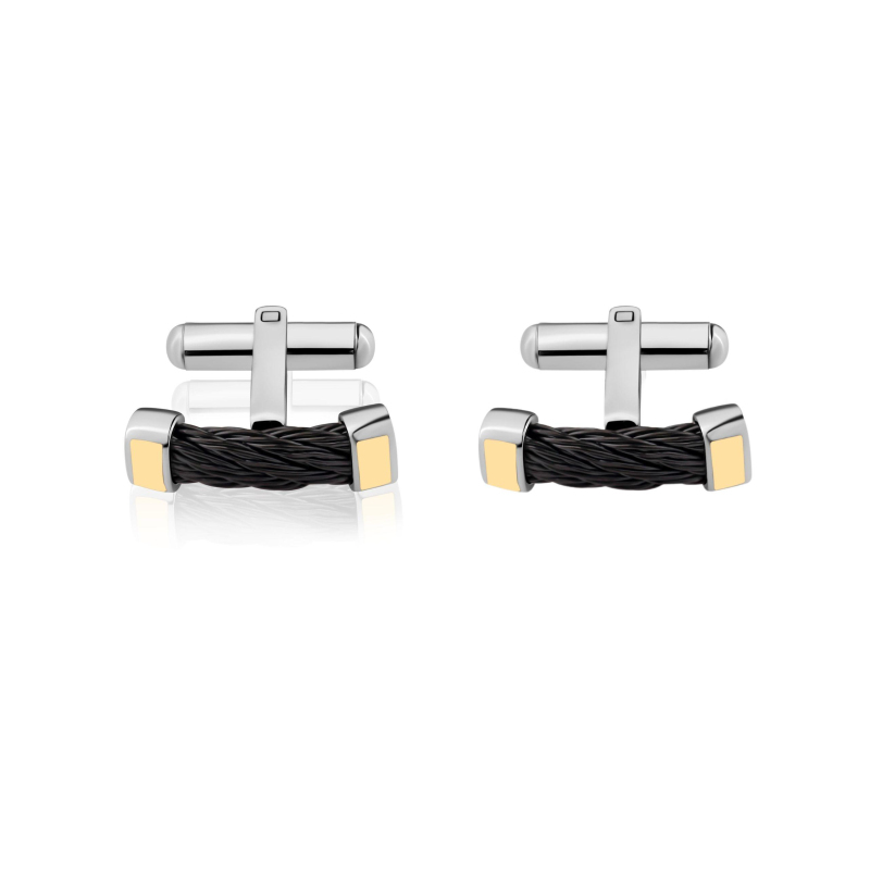 Boutons de manchettes Excellence Acier 316L & Or 750/1000