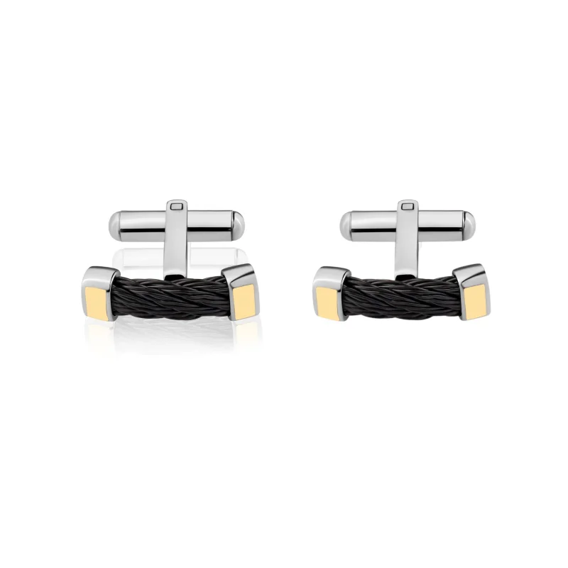 Boutons de manchettes Excellence Acier 316L & Or 750/1000 Boutons de manchettes Excellence Acier 316L & Or 750/1000
