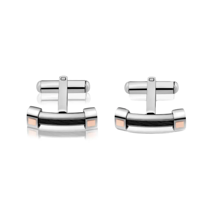 Boutons de manchettes Excellence Acier 316L & Or 750/1000