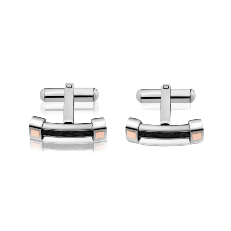 Boutons de manchettes Excellence Acier 316L & Or 750/1000