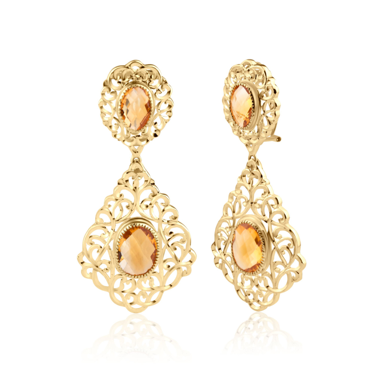 Boucles Héritage Excellence Or jaune 18k & citrine