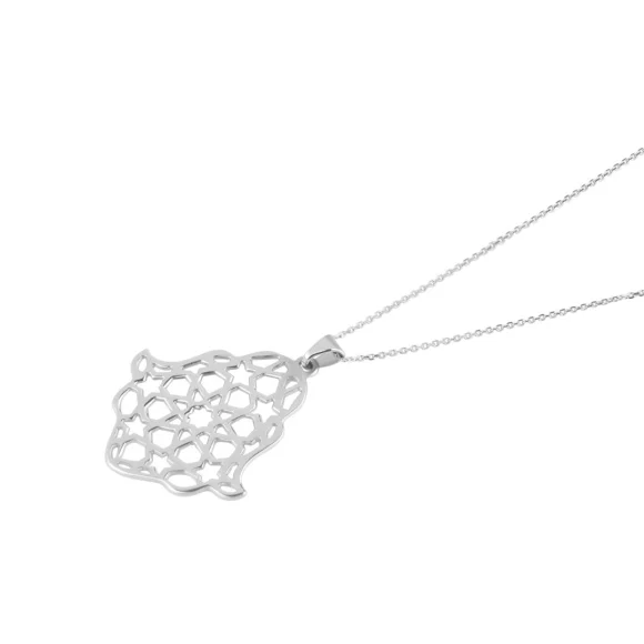 Pendentif Khmissa Excellence Or gris 750/1000