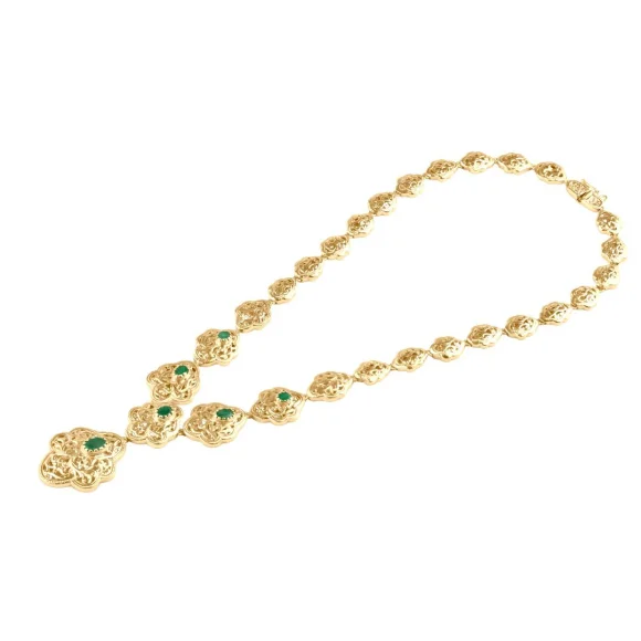 Collier Excellence Or jaune 18K & Emr