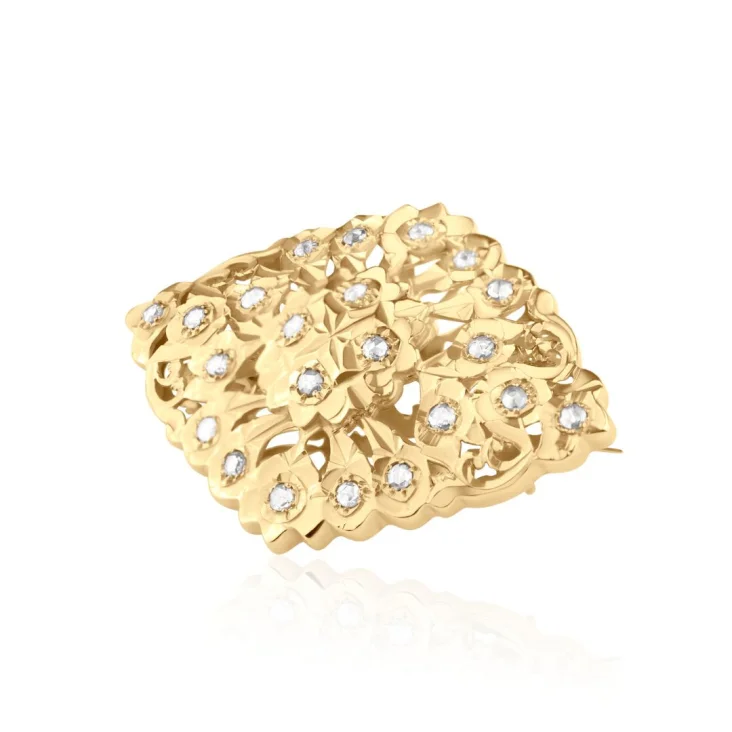Broche Excellence Or jaune 18K & Rs 2