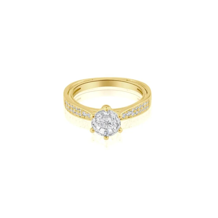Bague solitaire et demi alliance Excellence Plaqué Or 18k...