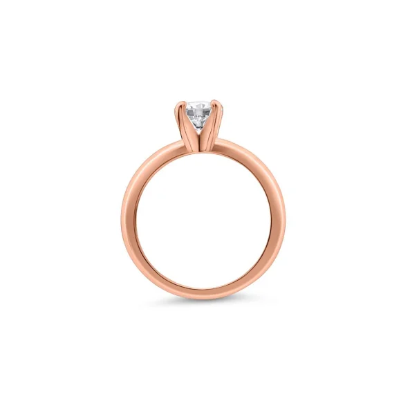 Bague Solitaire Excellence Argent 925 Rhodiée en Rose Gold sertie d'un zirconium