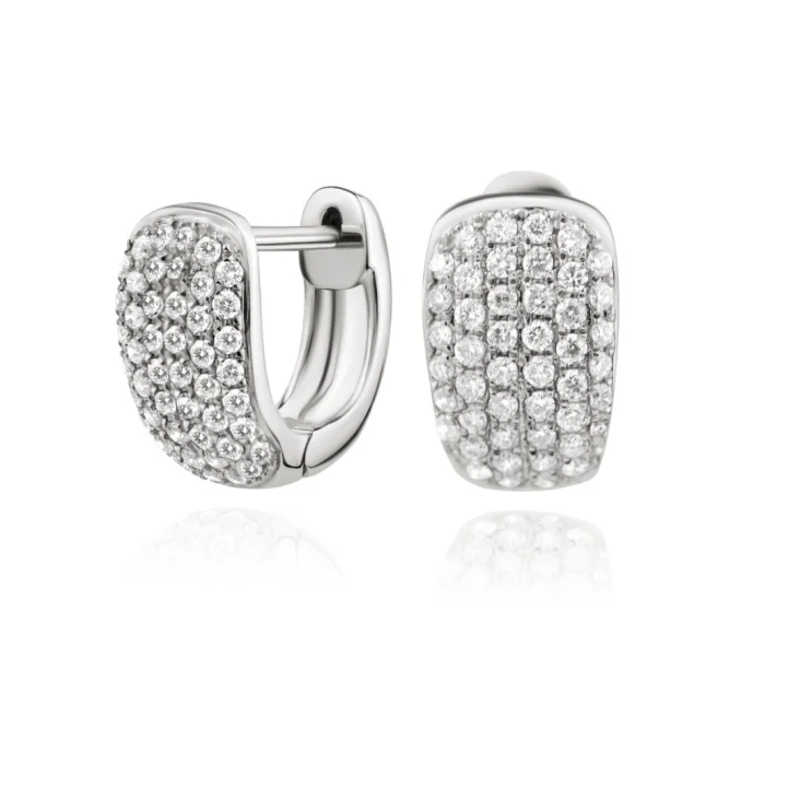 Créoles Excellence Or gris 750/1000 & Diamants